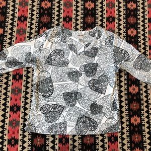 Chico’s Heart Pattern Long Sleeve